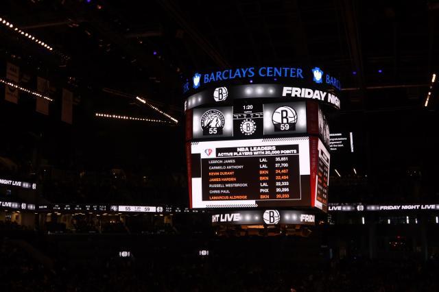 【现场】五人上双篮网主场擒狼 KD无解中投杀死比赛